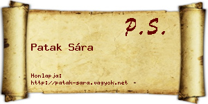 Patak Sára névjegykártya