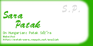 sara patak business card